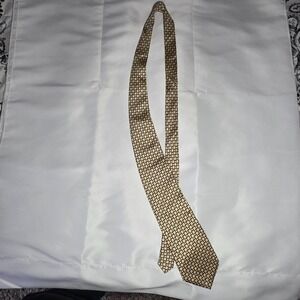 BIJOUX TERNER 100% Silk Tie Brown Beige Yellow Gold‎ Striped Neckwear Men's